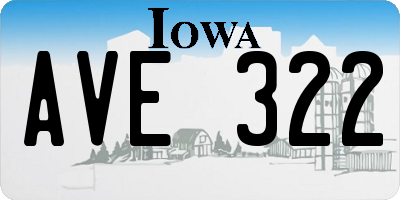 IA license plate AVE322
