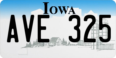 IA license plate AVE325