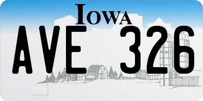 IA license plate AVE326