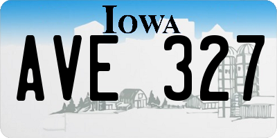 IA license plate AVE327