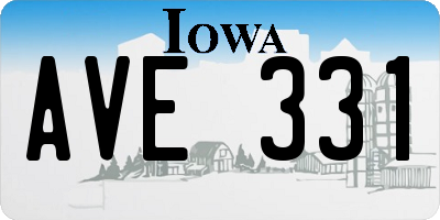 IA license plate AVE331