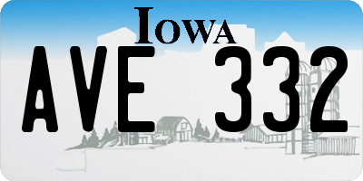 IA license plate AVE332