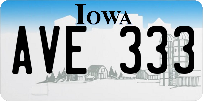 IA license plate AVE333
