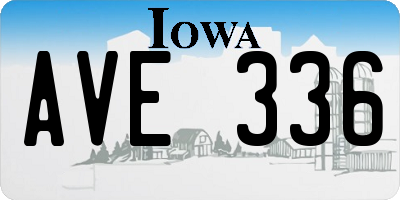 IA license plate AVE336