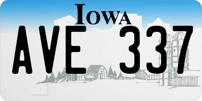 IA license plate AVE337