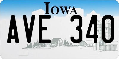 IA license plate AVE340