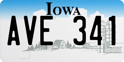 IA license plate AVE341