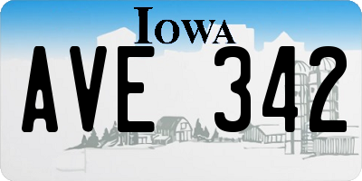 IA license plate AVE342