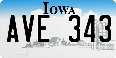 IA license plate AVE343