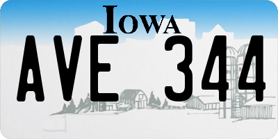 IA license plate AVE344