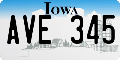 IA license plate AVE345