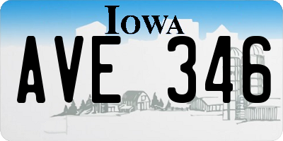 IA license plate AVE346