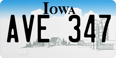 IA license plate AVE347