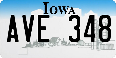 IA license plate AVE348