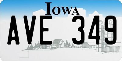 IA license plate AVE349