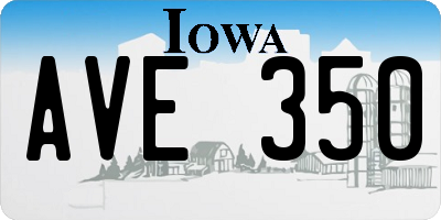 IA license plate AVE350