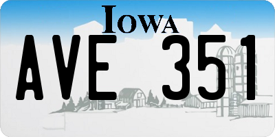 IA license plate AVE351