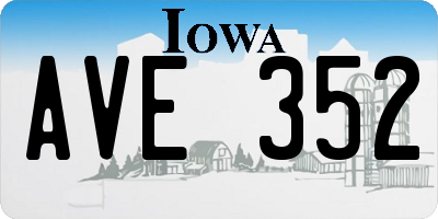 IA license plate AVE352