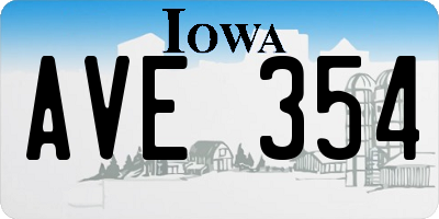 IA license plate AVE354