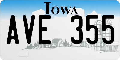 IA license plate AVE355