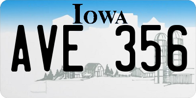 IA license plate AVE356