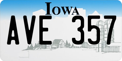 IA license plate AVE357