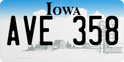 IA license plate AVE358