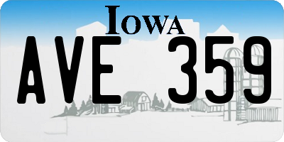 IA license plate AVE359