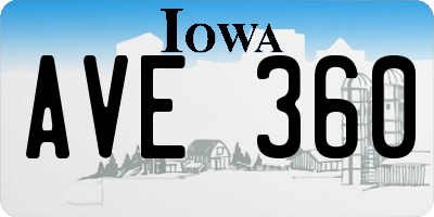 IA license plate AVE360
