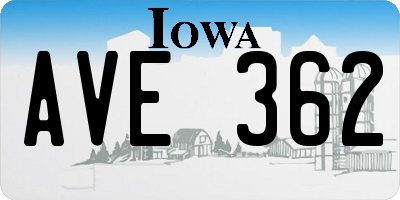 IA license plate AVE362