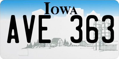 IA license plate AVE363
