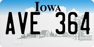 IA license plate AVE364