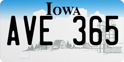 IA license plate AVE365