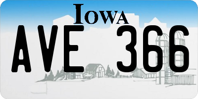 IA license plate AVE366