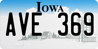 IA license plate AVE369