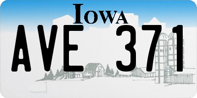 IA license plate AVE371