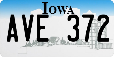 IA license plate AVE372