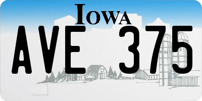 IA license plate AVE375