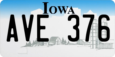 IA license plate AVE376