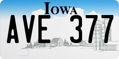 IA license plate AVE377