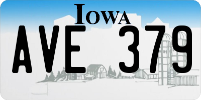 IA license plate AVE379