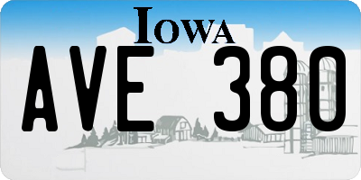 IA license plate AVE380