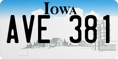IA license plate AVE381
