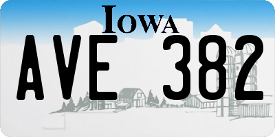 IA license plate AVE382
