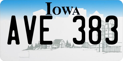 IA license plate AVE383
