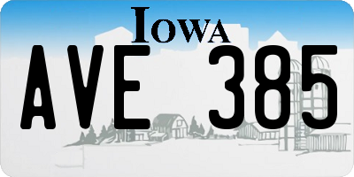 IA license plate AVE385