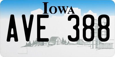 IA license plate AVE388