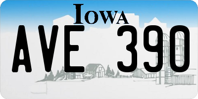 IA license plate AVE390