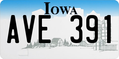 IA license plate AVE391