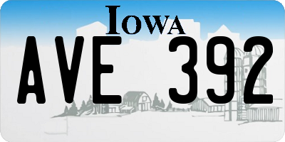 IA license plate AVE392